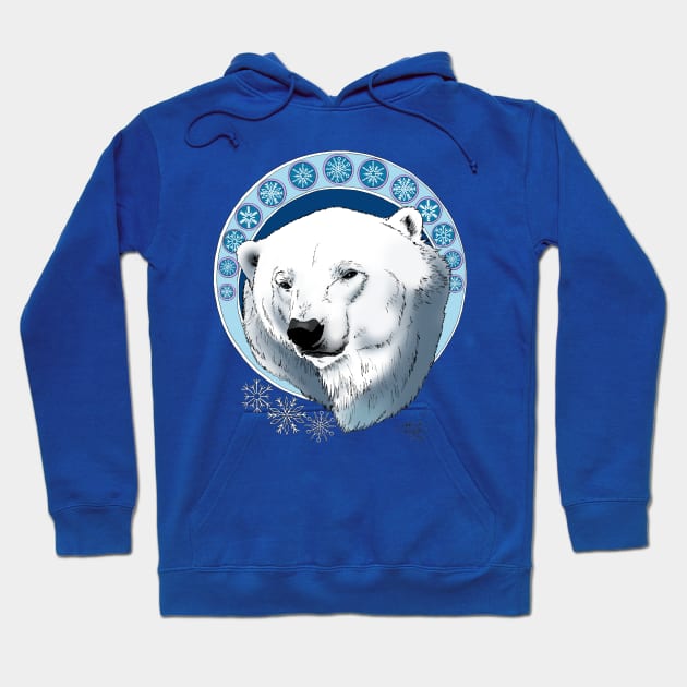 Polar Bear Snowflakes Hoodie by tigressdragon